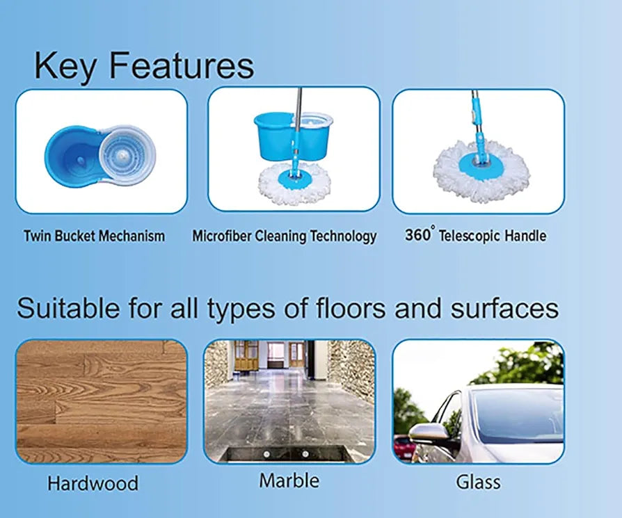 Supraa Win Easy Quick Spin Mop with Plastic