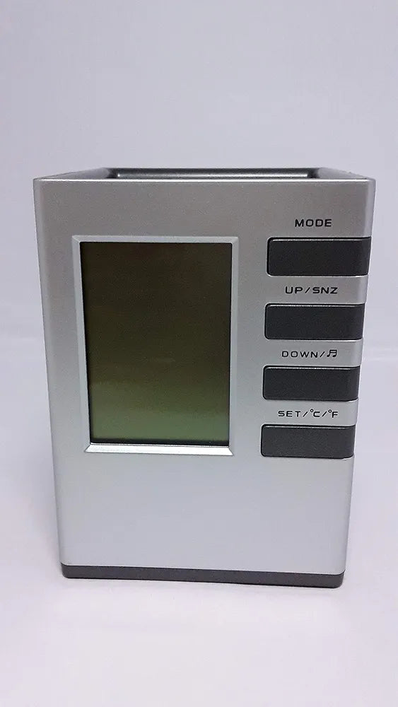 Pen Stand with Digital Clock/Room Thermometer