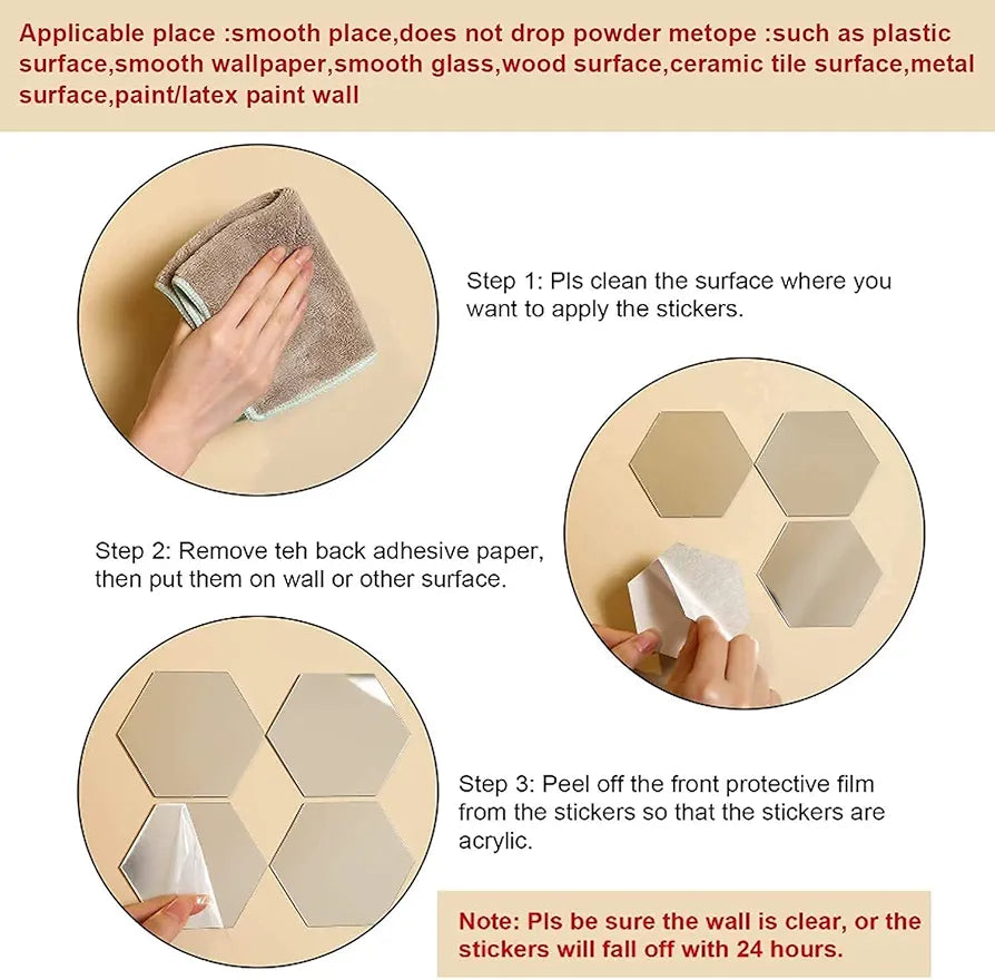 WallDaddy Mirror Stickers For Wall