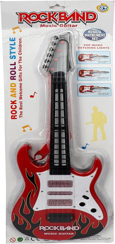 Rock Band Musical Plastic Guitar for Kids