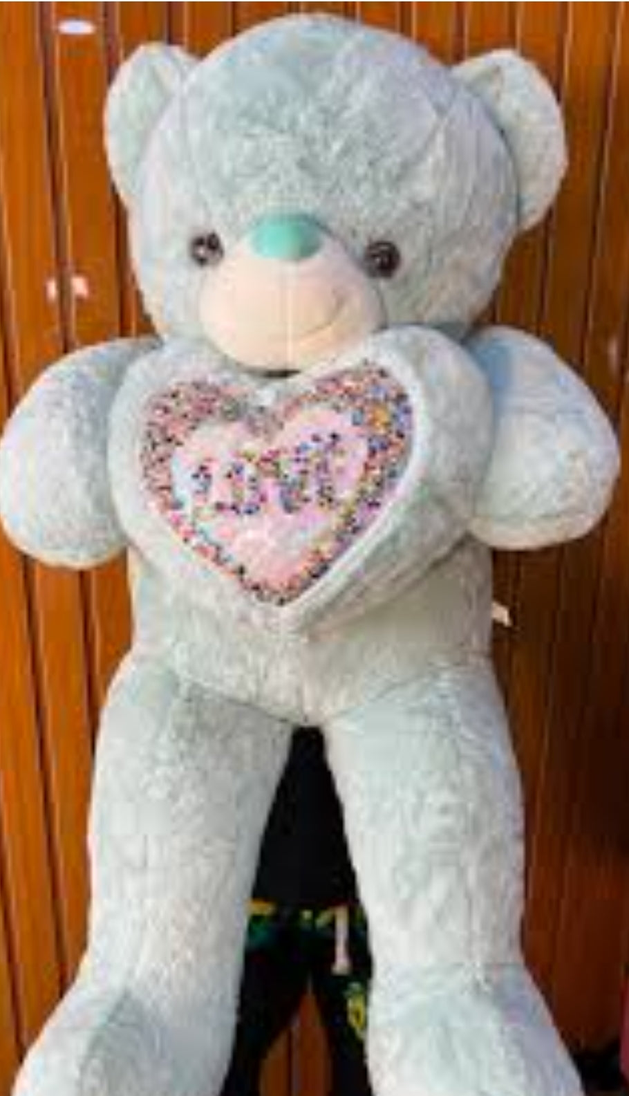 Soft green teddy love