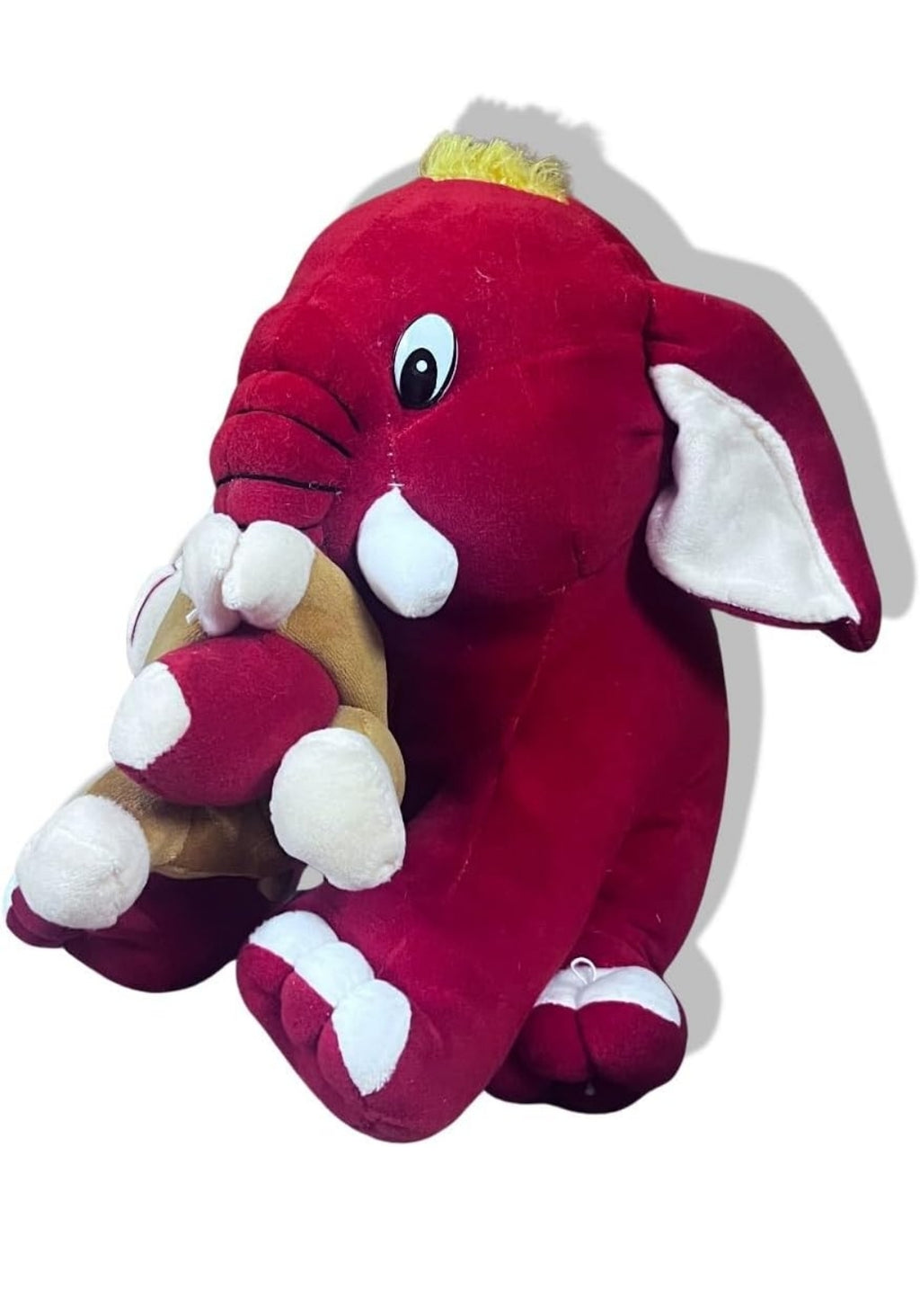 Elephant with monkey soft toy