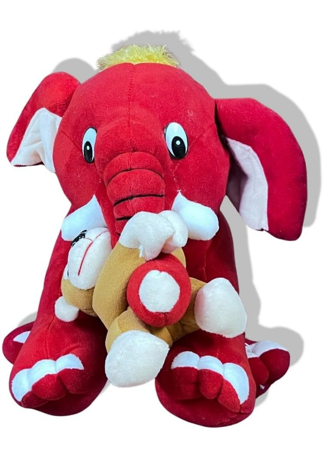 Elephant with monkey soft toy