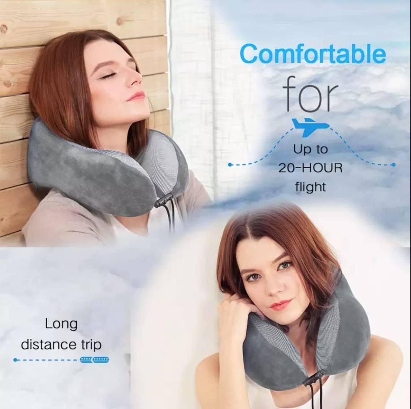 Travel inflatable neck pillow