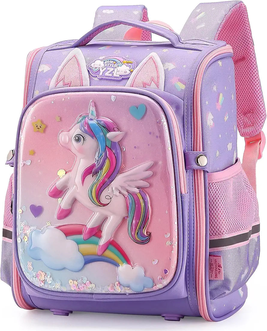 Elios 3D Unicorn Design Kids School Bag